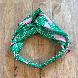 Lilly Pulitzer Green and Pink Leaf Print Headband